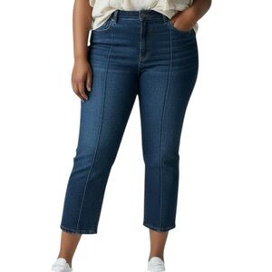 Judy Blue Straight Front Seam High Rise Jeans Size 14W Cropped Whiskered
Z